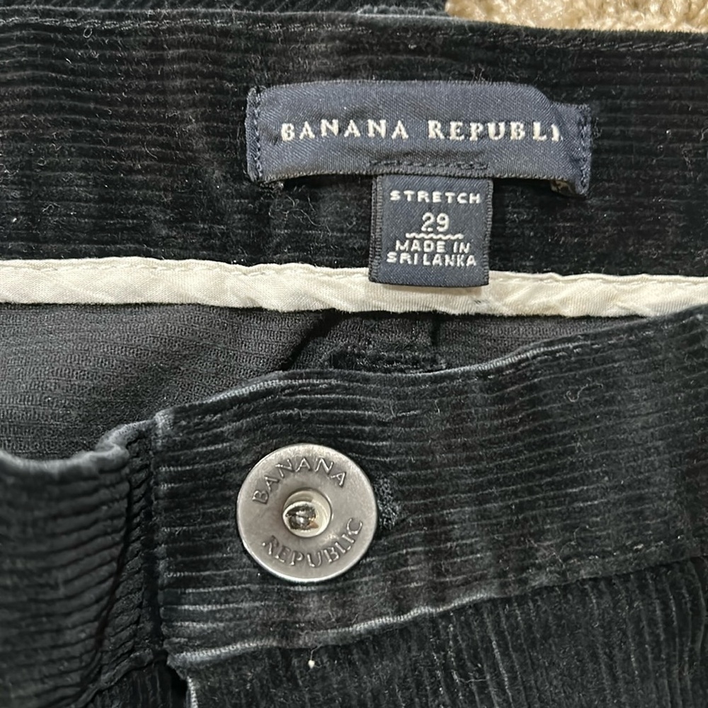 NWT Banana Republic Skinny Leg Corduroy Black Size 29 - Picture 5 of 6